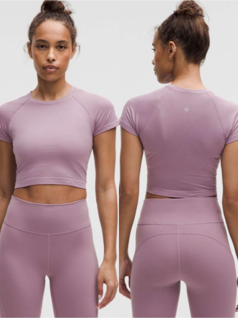 Lululemon Swiftly Tech Cropped Short-Sleeve Shirt 2.0 Lavender Lux SZ 6